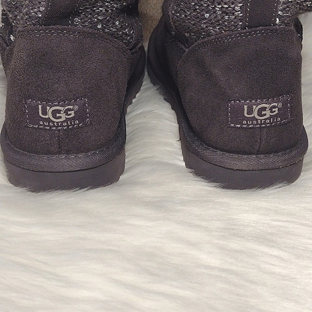 Ugg Sequin Gray Sweater Boots - image 8